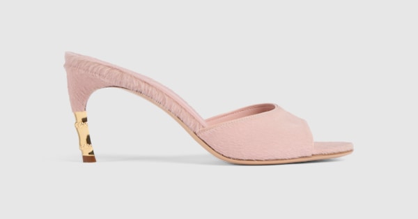 Women's Castello slide in light pink calf hair | GUCCI® US