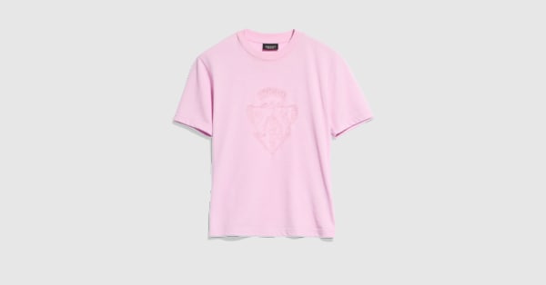 Cotton jersey T-shirt with print in light pink | GUCCI® US