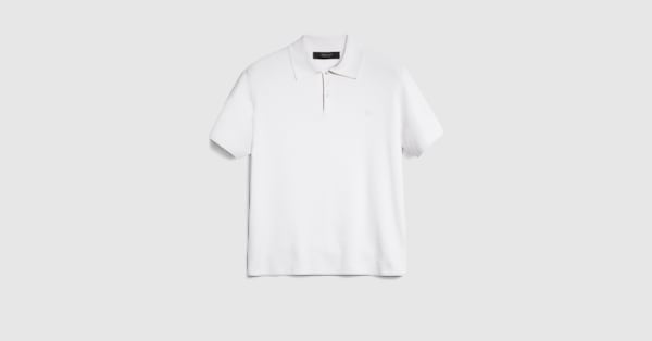 Silk cotton polo shirt with embroidery in ivory | GUCCI® US