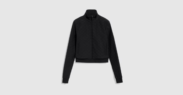 GG jersey jacquard zip jacket in black | GUCCI® US