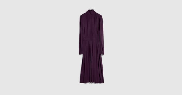 Light viscose crpe jersey dress in aubergine | GUCCI US