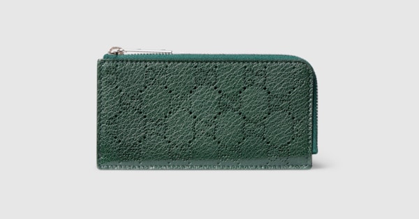 グッチ アリア〕カードケース ・ダークグリーン GG レザー | GUCCI公式