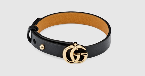 ダブルG レザー ブレスレット ・ブラック レザー | GUCCI公式