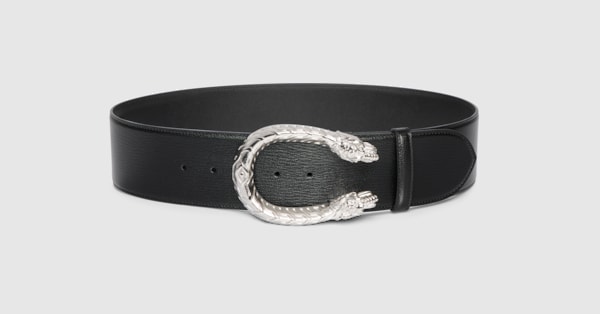 Dionysus wide belt in black leather | GUCCI® US