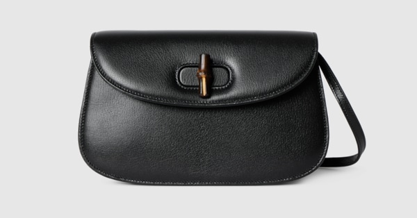 バンブー付き スモール ショルダーバッグ ・ブラックレザー | GUCCI公式