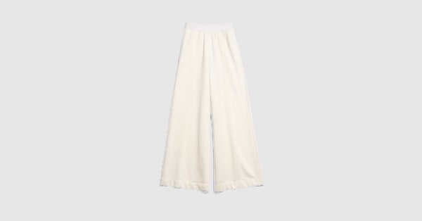 Cotton silk jersey leisure pants in white | GUCCI® US
