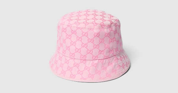 GG cotton canvas bucket hat in light pink | GUCCI® US
