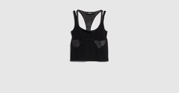 Light crêpe jersey bralette set in black | GUCCI® RO
