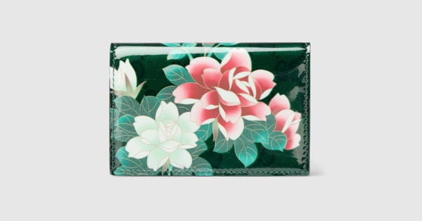 Gucci x 安藤七宝店 日本限定 カードケース ・グリーン GGレザー