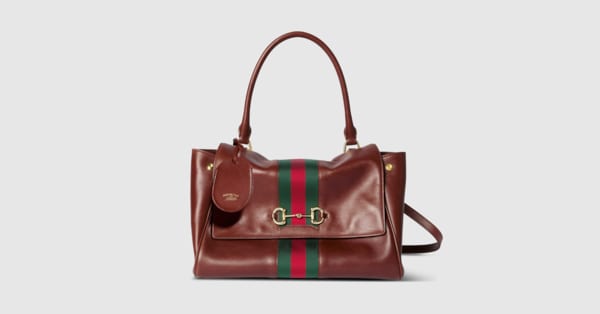 r*m様 GUCCI ハンドバッグ Paparazzo medium top handle bag in chestnut leather | GUCCI® US