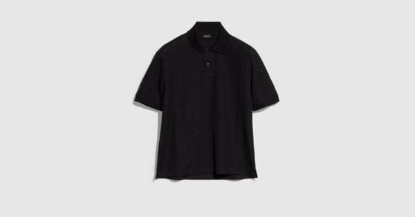 GG technical jersey jacquard polo shirt in black | GUCCI® US
