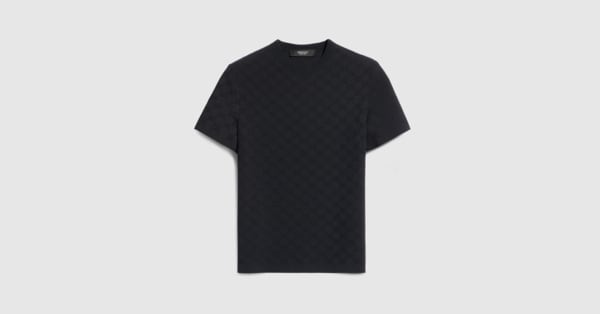 Technical GG fabric jacquard T-shirt in black | GUCCI® US