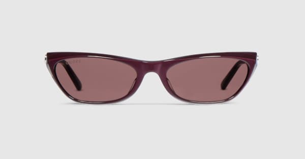 Geometric-frame sunglasses in burgundy | GUCCI® RO