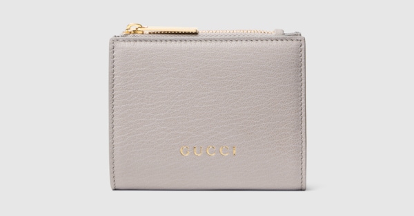 グッチ レタリング スモール ウォレット ・グレー レザー | GUCCI公式