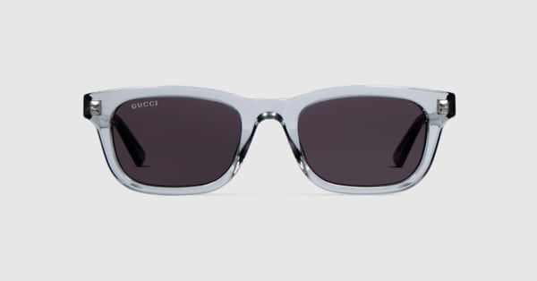 Rectangular-frame sunglasses in transparent grey | GUCCI® US