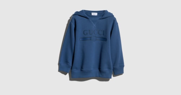 Children's cotton sweatshirt with print in blue | GUCCI® US