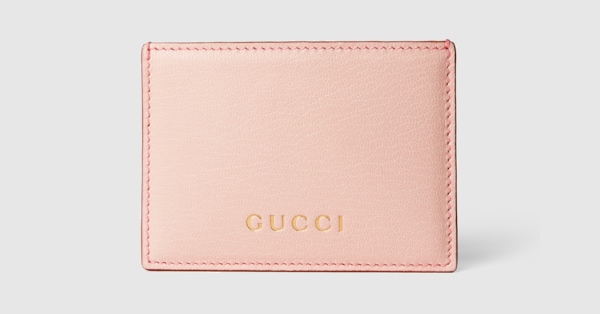 グッチ レタリング カードケース ・ライトピンクレザー | GUCCI公式