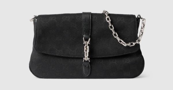 Gucci Aperitivo medium shoulder bag in black GG canvas | GUCCI® US
