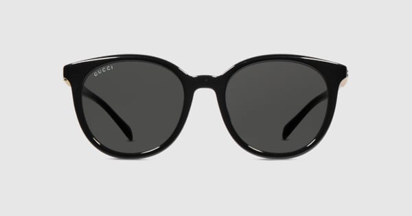 GUCCI ラウンドサングラス グレー ラウンド サングラス（アジアン フィット） ・ブラック | GUCCI公式