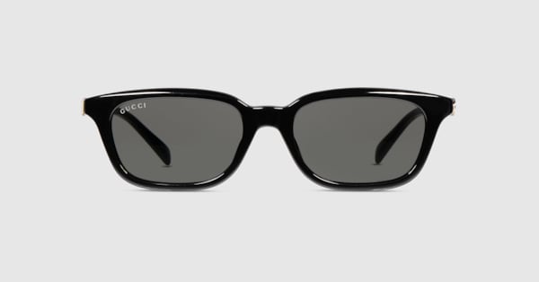 Rectangular-frame sunglasses in black | GUCCI® US