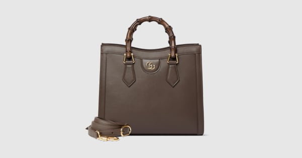 Gucci Diana medium tote bag in dark taupe leather | GUCCI® US