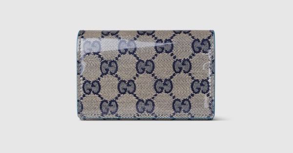 Gucci x 安藤七宝店 日本限定 カードケース ・ベージュ＆ブルー GG
