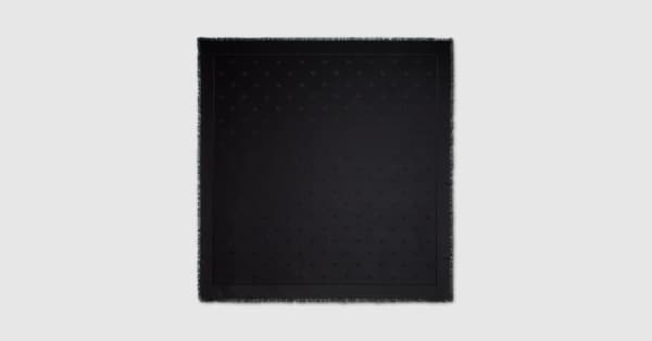 Double G silk wool shawl in black | GUCCI® US