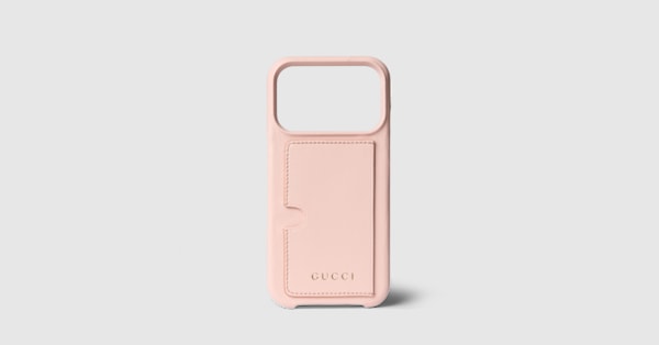 Case for iPhone 17 Pro in light pink leather | GUCCI® US