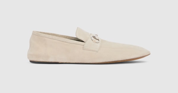Men's Ragazzo loafer in oatmeal suede | GUCCI® US