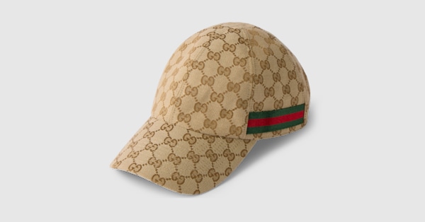 GG baseball hat with Web in sand and dark brown | GUCCI® US