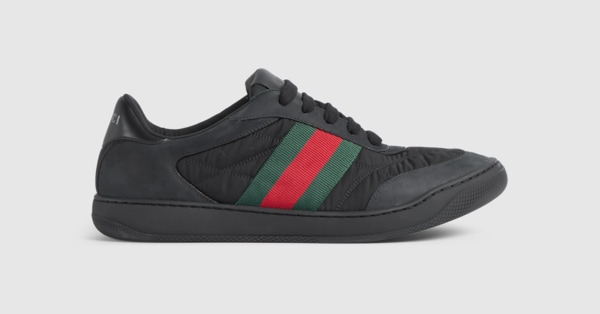 Men's Screener sneaker in black padded nylon | GUCCI® US