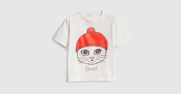 チルドレンズ〕ヒグチユウコ プリント コットン Tシャツ ・ホワイト