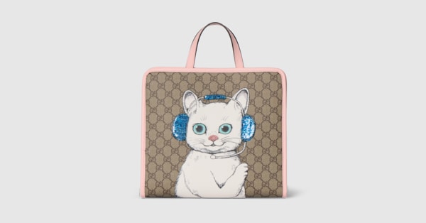 チルドレンズ〕ヒグチユウコ GG トートバッグ ・ベージュ＆ブラウン GG