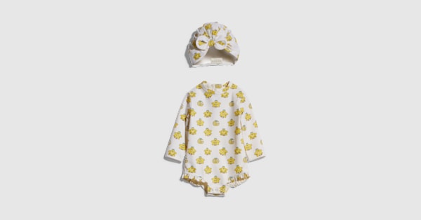 Baby fabric swim set in white | GUCCI® US