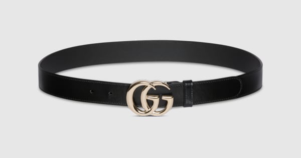 ダブルG スリムベルト ・ブラック レザー | GUCCI公式