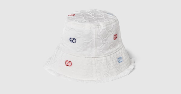 Baby GG cotton bucket hat in white | GUCCI® US