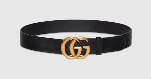 GGエンブレム〕ワイドベルト ・ブラック レザー | GUCCI公式