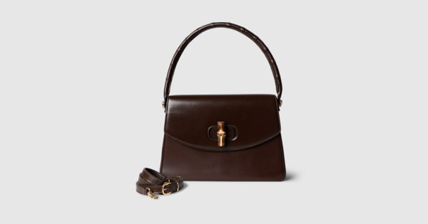Bamboo Vendetta medium top handle bag in dark brown leather