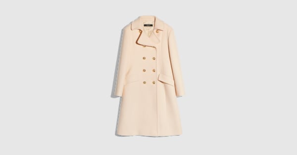 Textured wool coat in ivory | GUCCI® US