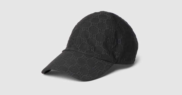 Embossed GG jersey baseball hat in black | GUCCI® US