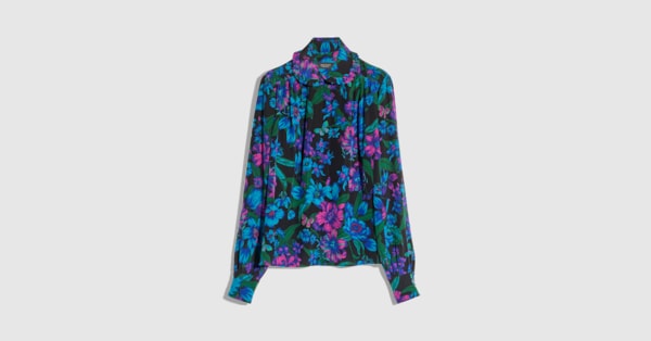 プリント シルククレープデシン シャツ ・マルチカラー | GUCCI公式