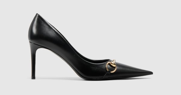 Women's Donna pump in black leather | GUCCI® US