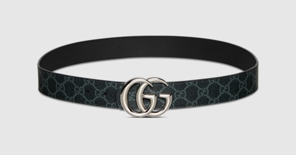 Reversible GG Marmont belt in black leather | GUCCI® US