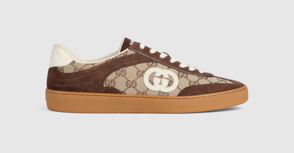 Men's G75 trainer in dark brown suede | GUCCI® SG