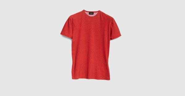 Printed stretch jersey T-shirt in red | GUCCI® US