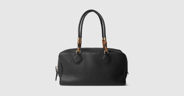 バンブー ボストン ラージ バッグ ・ブラックレザー | GUCCI公式