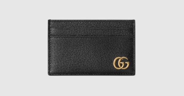 GG Marmont card case in black leather | GUCCI® US