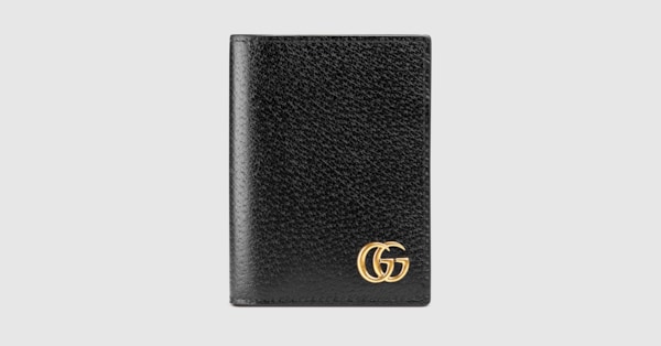 GG Marmont card case in black leather | GUCCI® US