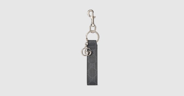 GG keychain with Double G in black Supreme canvas | GUCCI® US