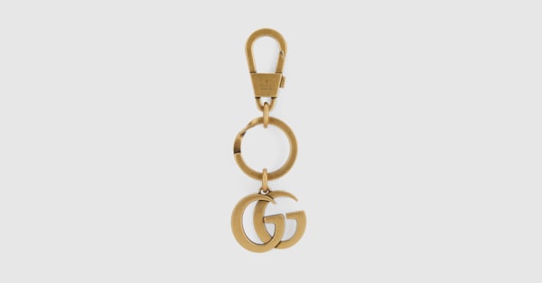 GUCCI 750ゴールド GGロゴ 花柄チャーム ダブルG キーチェーン ・ゴールドトーン メタル | GUCCI公式